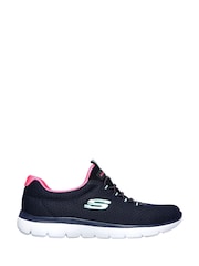Skechers Blue Womens Summits Slip-On Sports Trainers - Image 1 of 5