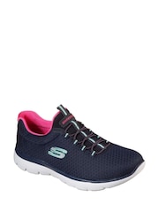 Skechers Blue Womens Summits Slip-On Sports Trainers - Image 3 of 5