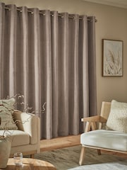 Natural Soft Touch Chenille Lined Eyelet Curtains - Image 2 of 6