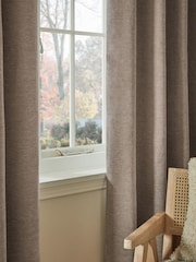 Natural Soft Touch Chenille Lined Eyelet Curtains - Image 5 of 6