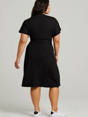 Tommy Hilfiger Black Curve Midi Wrap Dress - Image 3 of 5