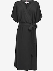 Tommy Hilfiger Black Curve Midi Wrap Dress - Image 5 of 5