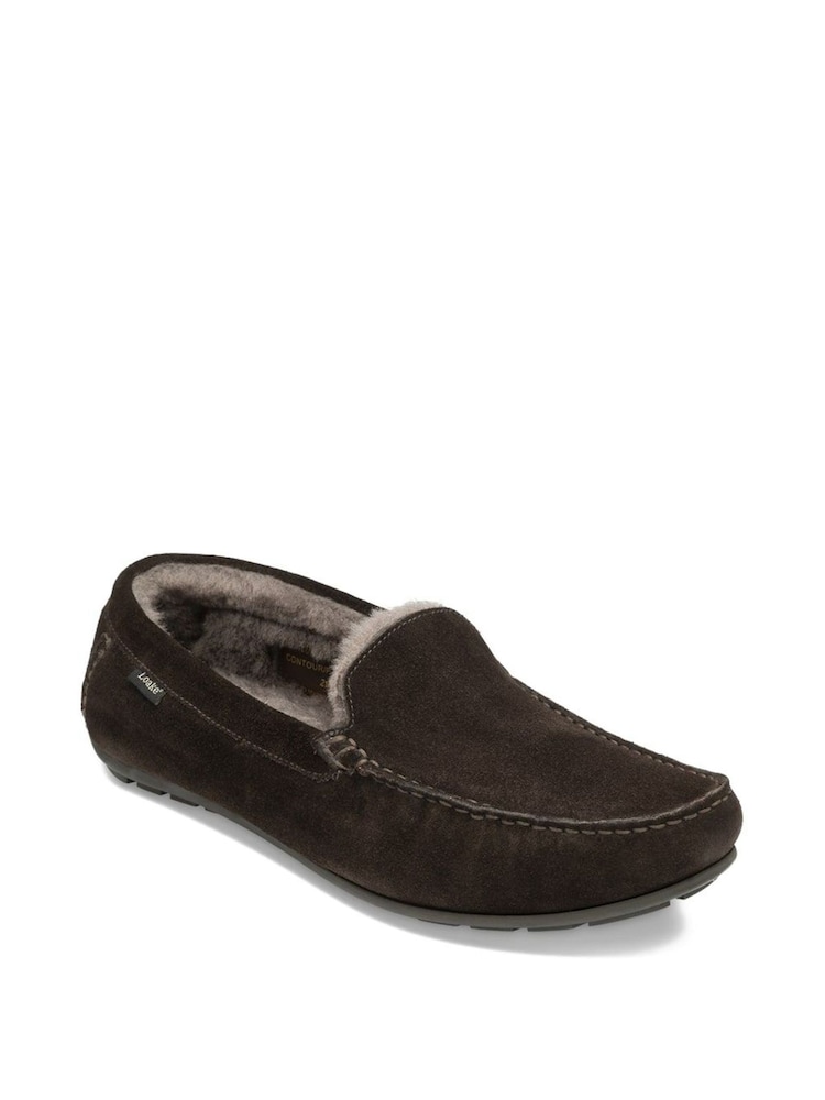 Loake Suede Shearling Lined Apron Slippers - Image 1 of 1