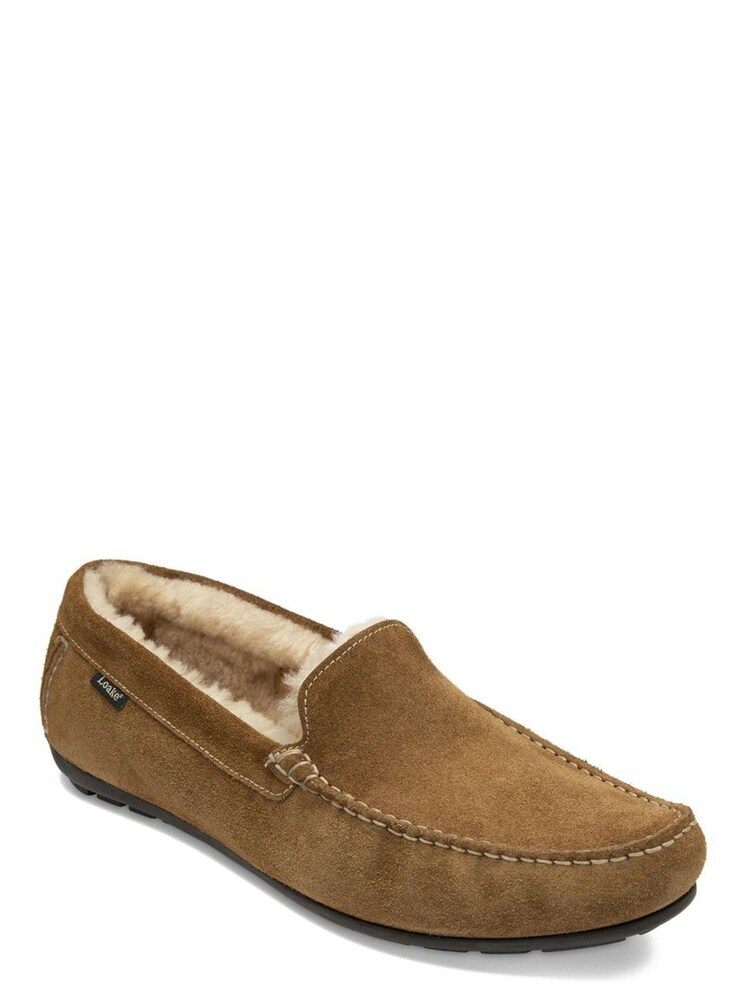 Loake Suede Shearling Lined Apron Slippers - Image 2 of 2