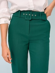 Green Smart Belted Taper Leg Trousers - Image 4 of 5