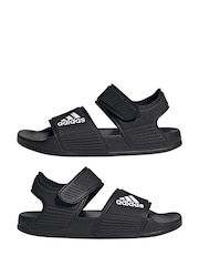 adidas Black Adilette Kids Sandals - Image 4 of 9
