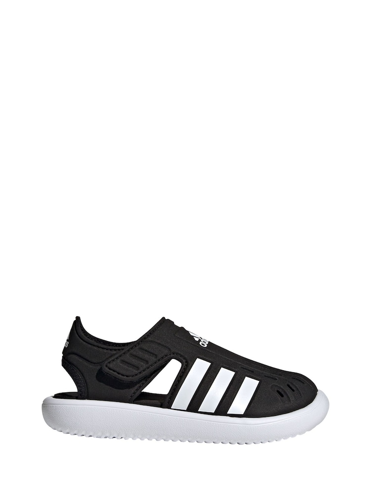adidas Black Adilette Junior Sandals - Image 1 of 8