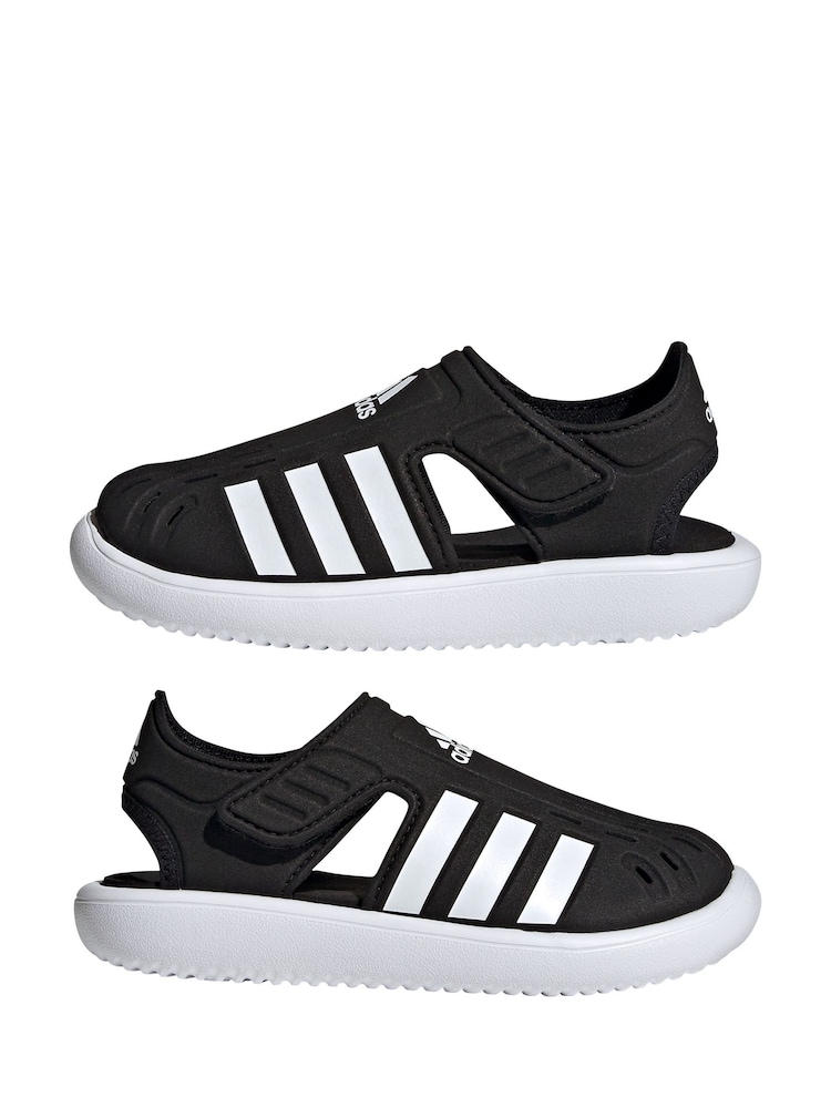 adidas Black Adilette Junior Sandals - Image 3 of 8