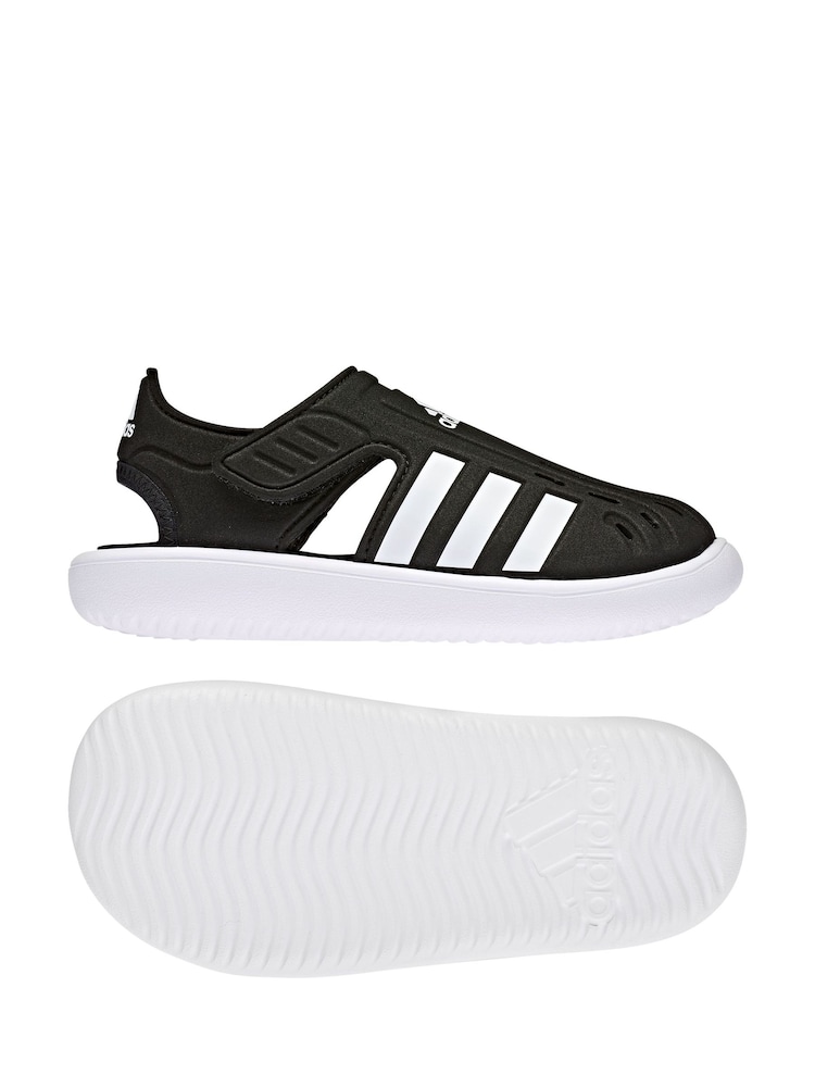 adidas Black Adilette Junior Sandals - Image 4 of 8