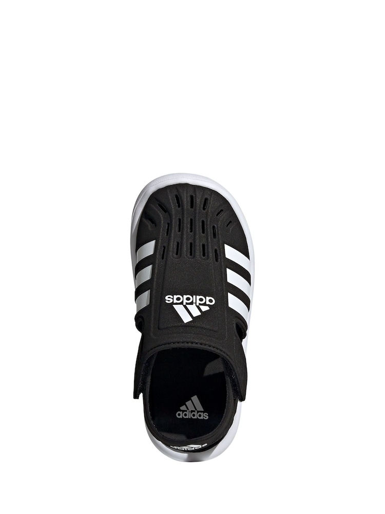 adidas Black Adilette Junior Sandals - Image 5 of 8