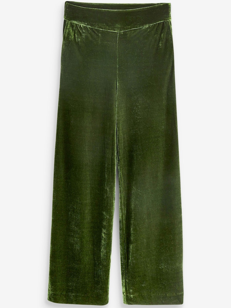 Green Next Wide Leg Velvet Trousers - Image 5 of 5