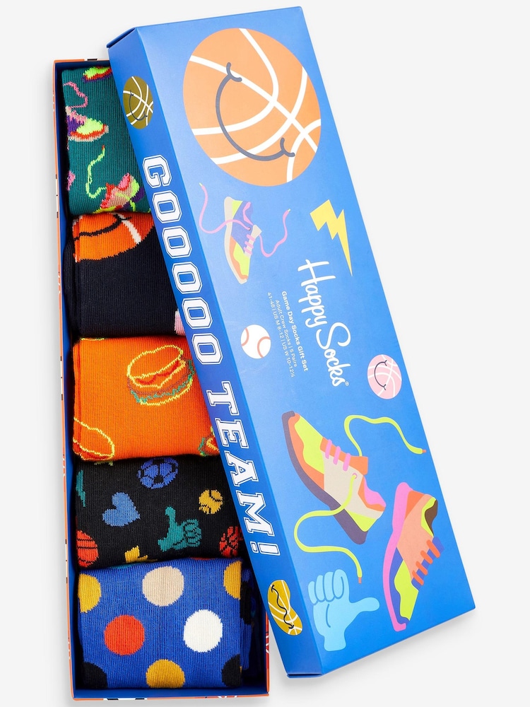 Happy Socks Dárková sada ponožek Černý Game Day 5 Pack - Image 14 of 14
