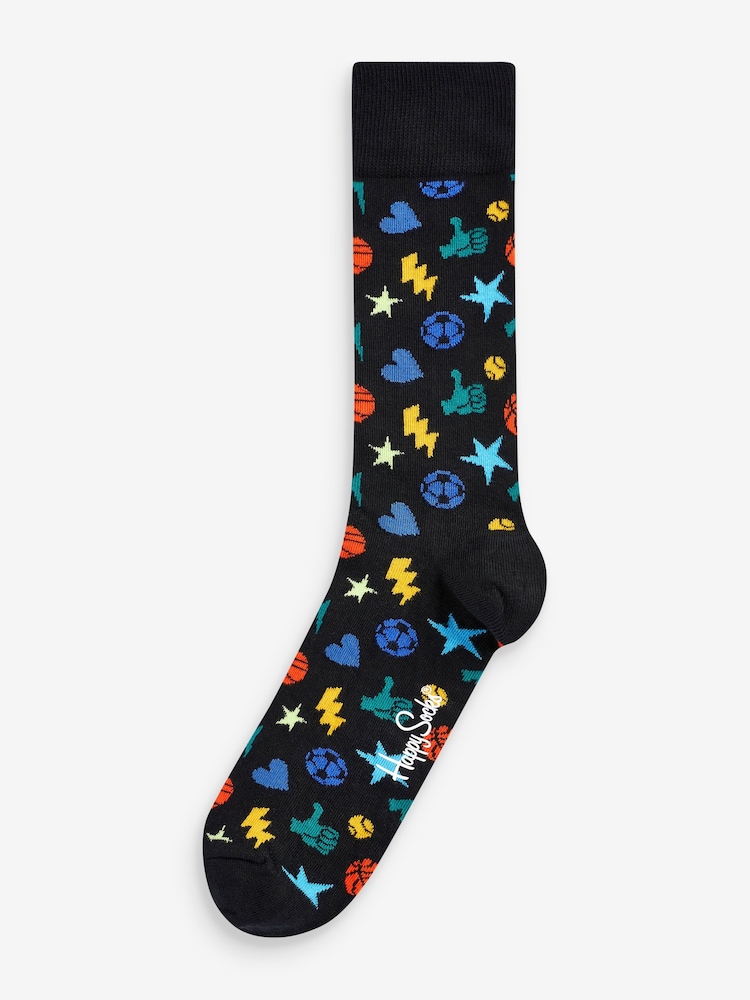 Happy Socks Dárková sada ponožek Černý Game Day 5 Pack - Image 4 of 14