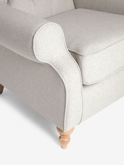Tweedy Blend Oyster Natural Grande Sherlock Button Armchair - Image 6 of 7