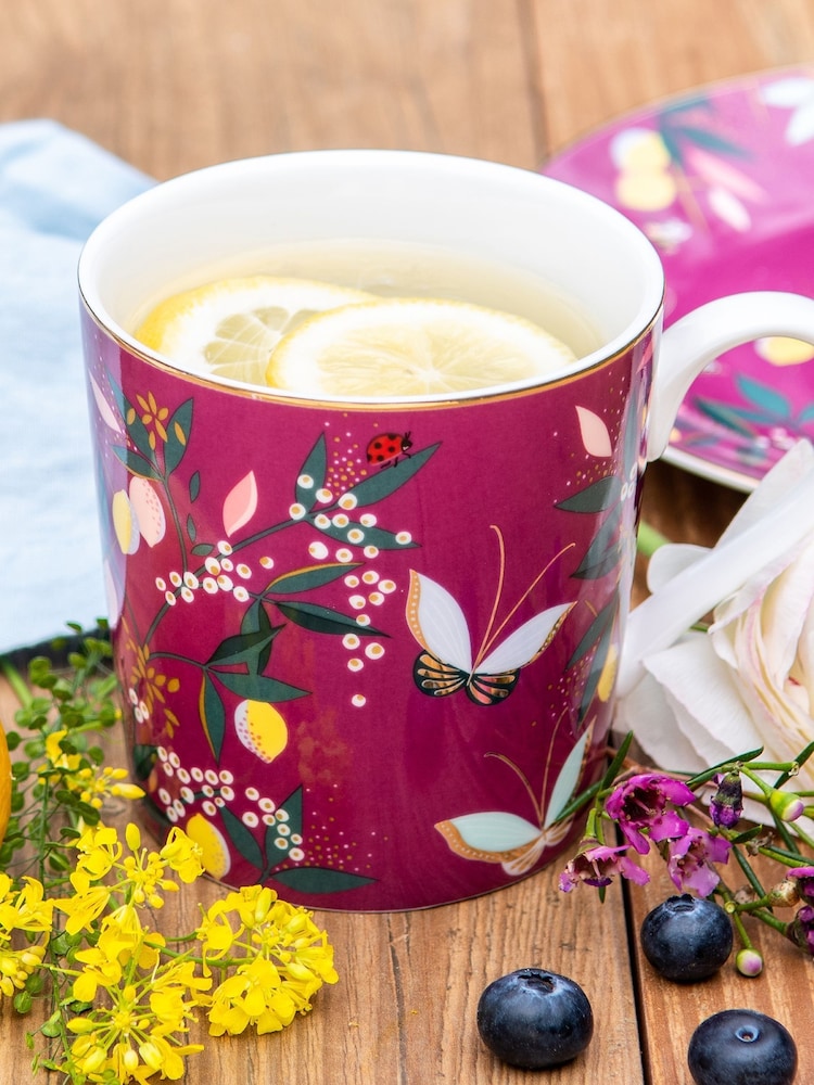 Sara Miller Purple Orchard Mug - Image 2 of 4