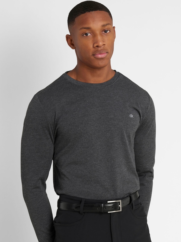Czarny - Calvin Klein Golf Assorted Long Sleeve T-Shirts 3 Pack - Image 3 of 10