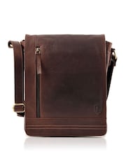 Коричневый - Lakeland Leather Medium Keswick Messenger Bag - Image 1 of 5