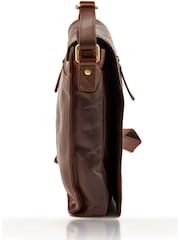 Коричневый - Lakeland Leather Medium Keswick Messenger Bag - Image 4 of 5