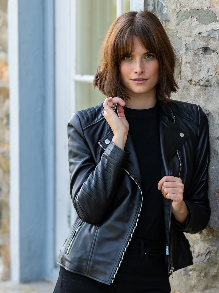 Zwart - Lakeland Leather Toni Biker Jacket - Image 3 of 10