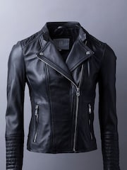 Zwart - Lakeland Leather Toni Biker Jacket - Image 5 of 10