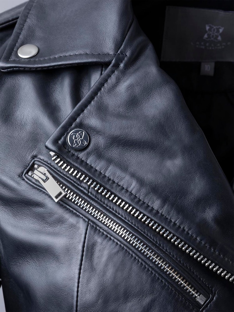 Lakeland Leather Black Grasmere Leather Biker Jacket - Image 10 of 10