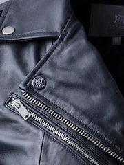 Lakeland Leather Black Grasmere Leather Biker Jacket - Image 8 of 10