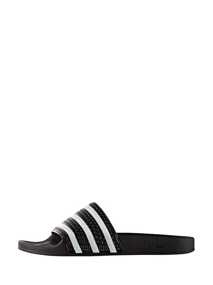 adidas Originals Black Adilette Slides - Image 2 of 10