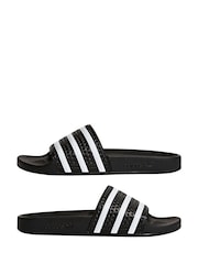 adidas Originals Black Adilette Slides - Image 4 of 10