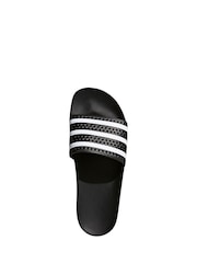 adidas Originals Black Adilette Slides - Image 7 of 10