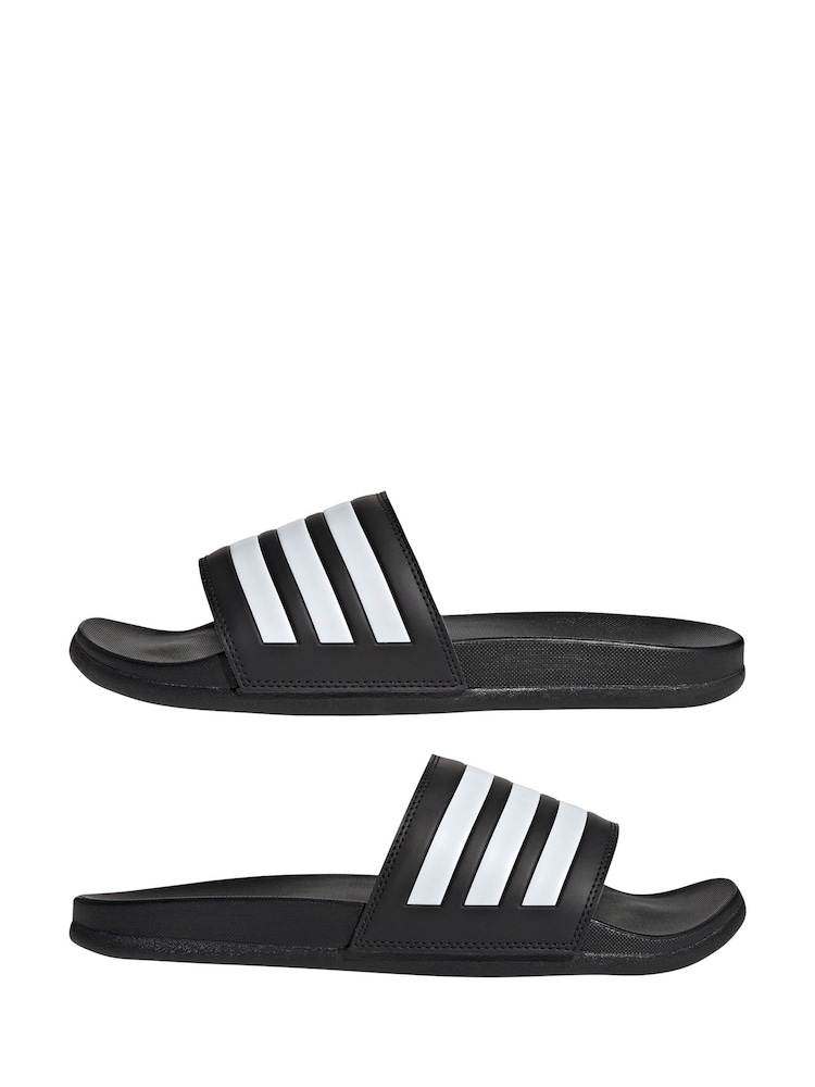 adidas Black/chrome Adilette Comfort Slides - Image 4 of 8