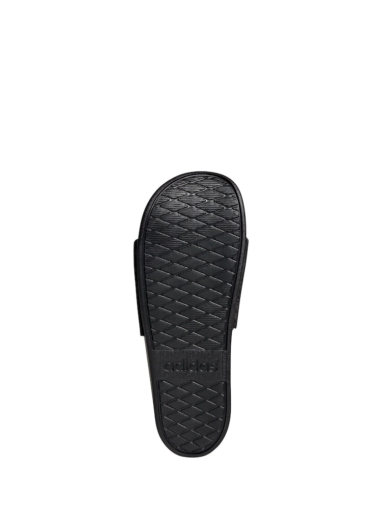 adidas Black/chrome Adilette Comfort Slides - Image 5 of 8
