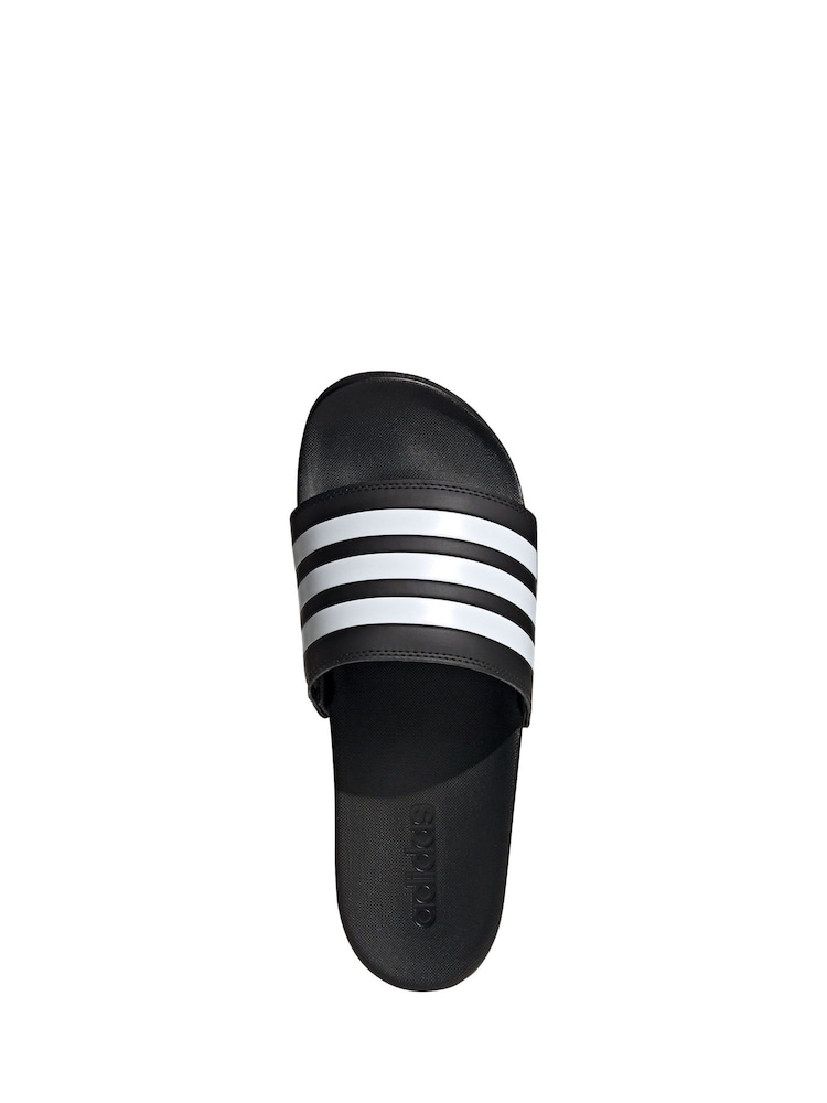 adidas Black/chrome Adilette Comfort Slides - Image 6 of 8