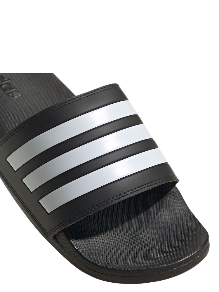 adidas Black/chrome Adilette Comfort Slides - Image 7 of 8