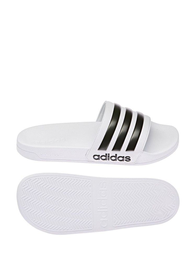 أبيض - شبشب رياضي Adilette Shower من adidas - صورة 2 من 8