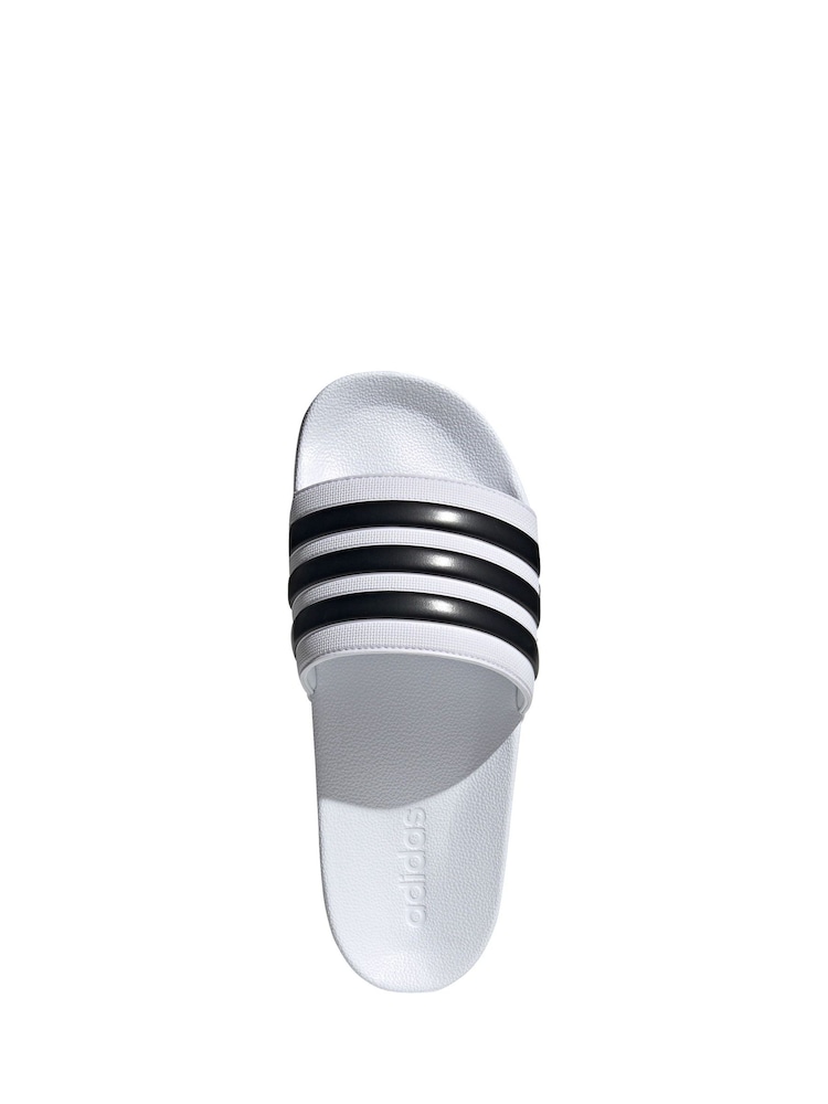 adidas White Sportswear Adilette Shower Sliders - Image 6 of 8