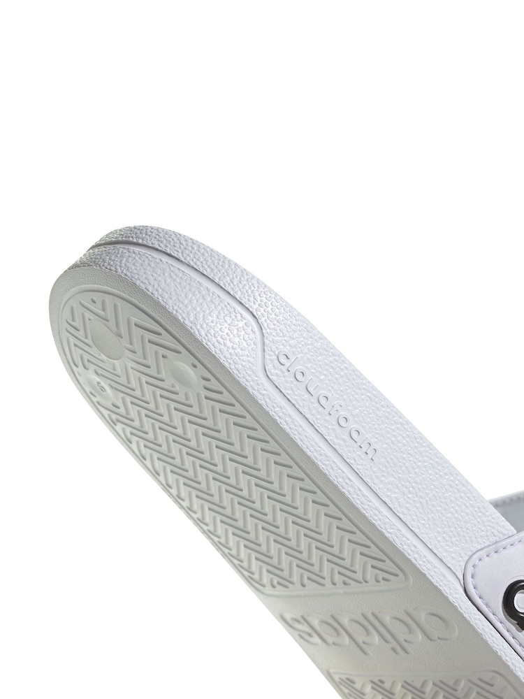 adidas White Sportswear Adilette Shower Sliders - Image 8 of 8 adidas White Sportswear Adilette Shower Sliders - Image 8 of 8