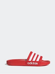 adidas Red Sportswear Adilette Shower Sliders - Image 1 of 9
