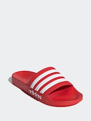 adidas Red Sportswear Adilette Shower Sliders - Image 3 of 9