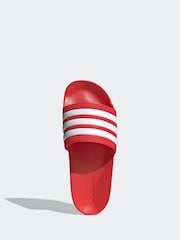 adidas Red Sportswear Adilette Shower Sliders - Image 6 of 9