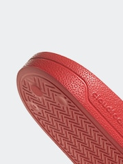 adidas Red Sportswear Adilette Shower Sliders - Image 8 of 9