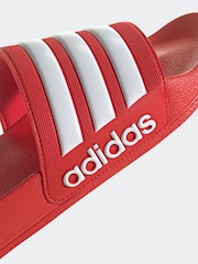 adidas Red Sportswear Adilette Shower Sliders - Image 9 of 9