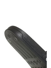 adidas Black/White Sportswear Adilette Shower Sliders - Image 9 of 9