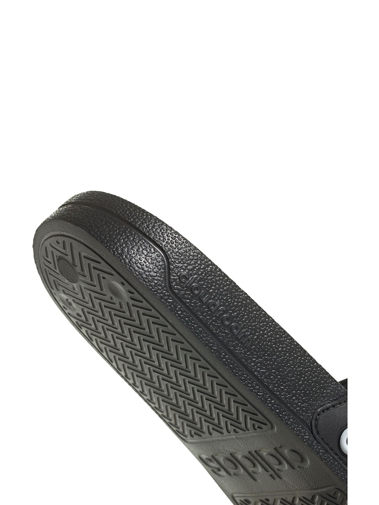 adidas Black/White Sportswear Adilette Shower Sliders - Image 9 of 9