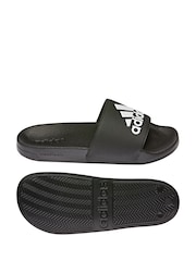 adidas Black Sportswear Adilette Shower Slides - Image 2 of 10