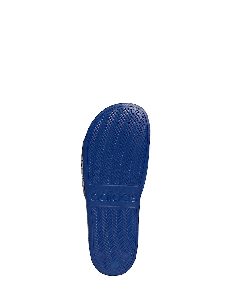 adidas Blue Sportswear Adilette Shower Sliders - Image 5 of 7