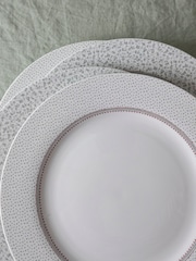 Laura Ashley Set of 4 White Wild Clematis Dinner Set of 4 Dinner Plates - Image 2 of 3