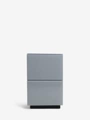 Grey Sloane Glass Collection Luxe 2 Drawer Slim Bedside Table - Image 2 of 8