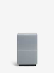 Grey Sloane Glass Collection Luxe 2 Drawer Slim Bedside Table - Image 6 of 8