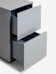 Grey Sloane Glass Collection Luxe 2 Drawer Slim Bedside Table - Image 7 of 8