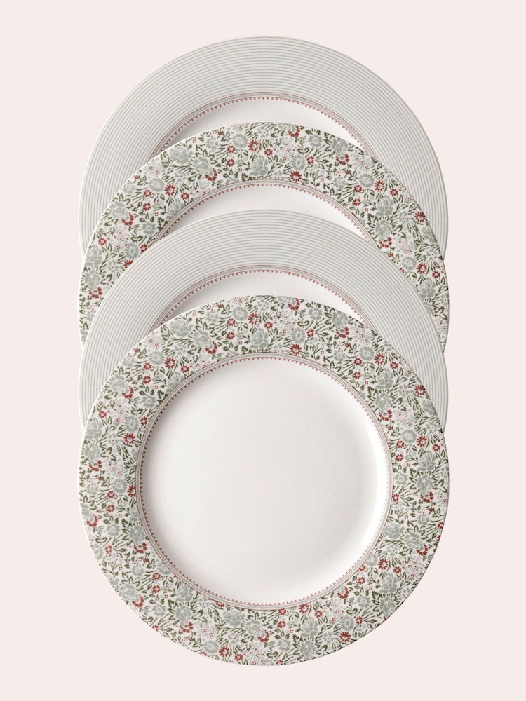 Laura Ashley Set of 4 Green Wild Clematis Plates - Image 3 of 3